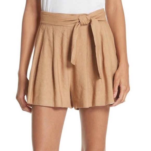 Alice and Olivia Dawson Tie Waist Short in Tan - Picture 2 of 3